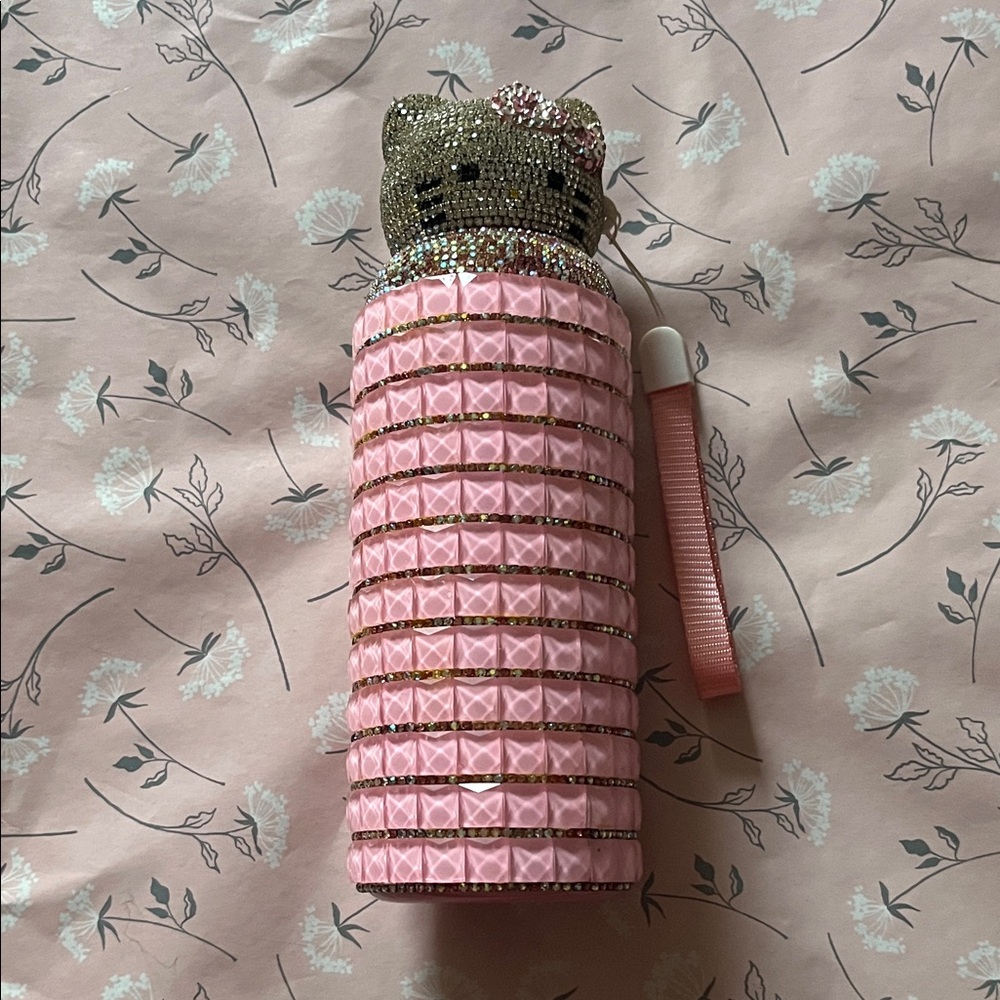 Rhinestone Pink Hello Kitty Water Bottle